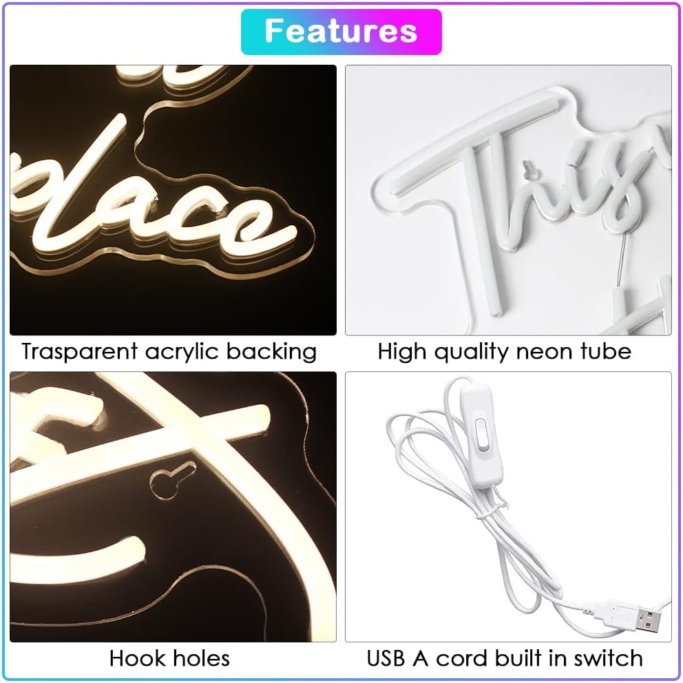 This Must Be The Place LED Neon Sign – Aesthetic Wall Decor for Home & Business