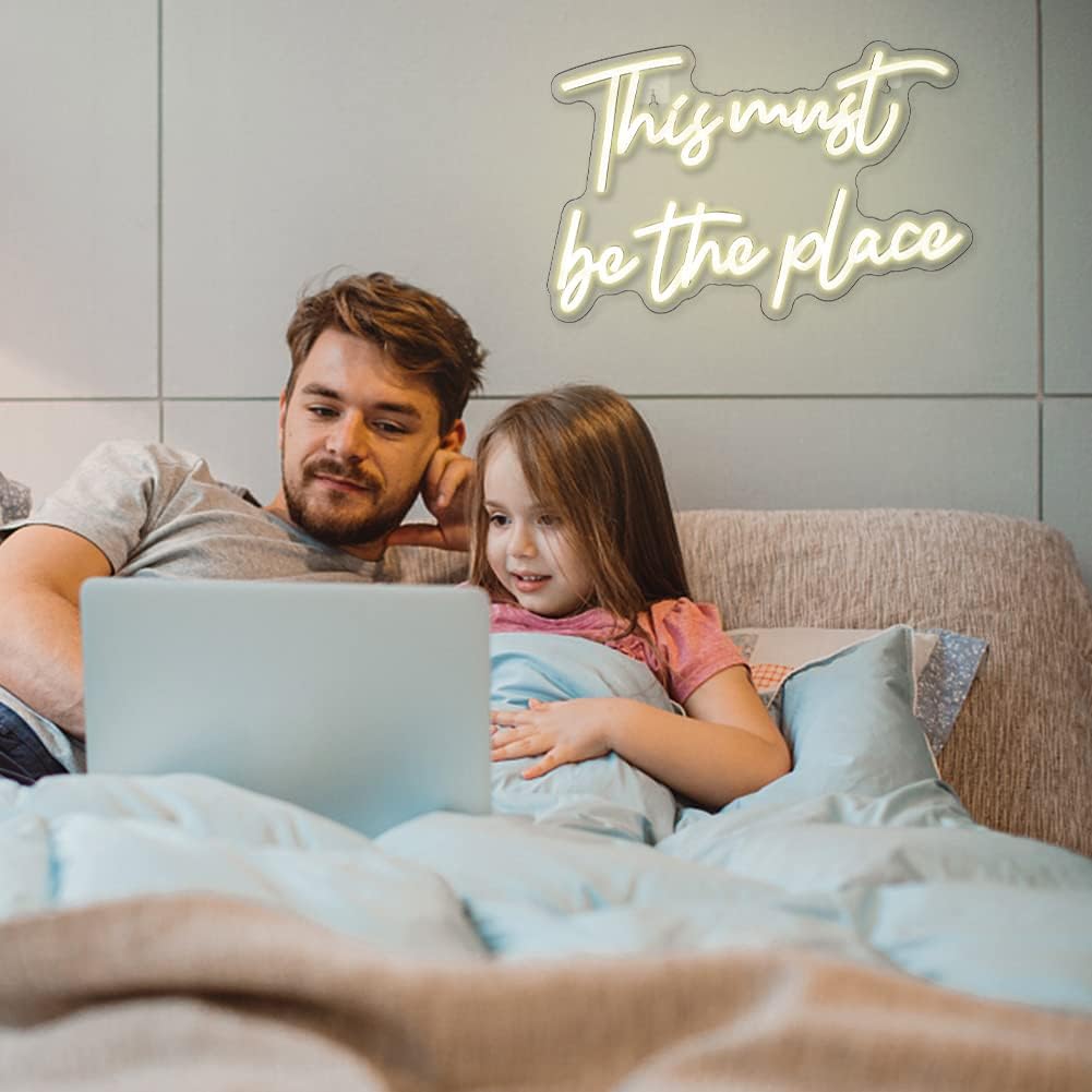 This Must Be The Place LED Neon Sign – Aesthetic Wall Decor for Home & Business