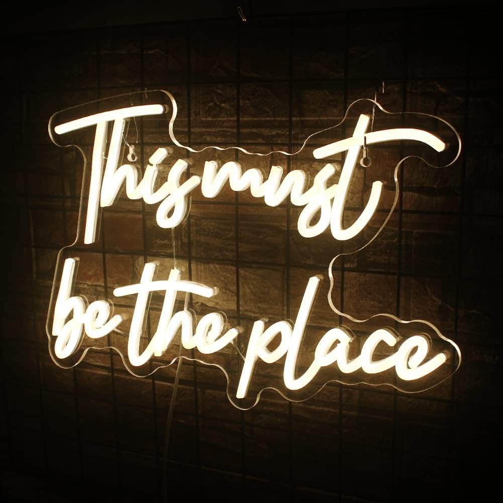 This Must Be The Place LED Neon Sign – Aesthetic Wall Decor for Home & Business