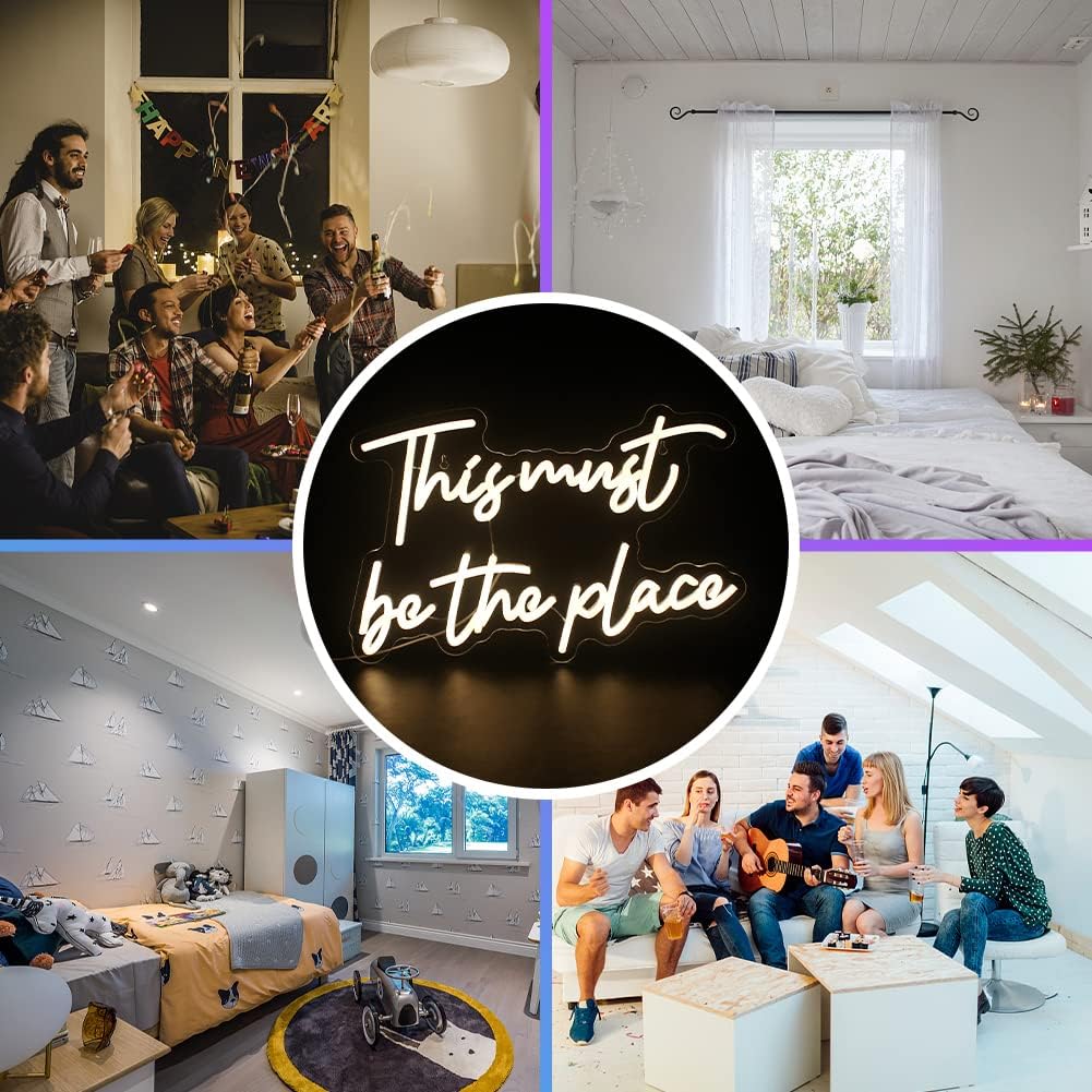 This Must Be The Place LED Neon Sign – Aesthetic Wall Decor for Home & Business