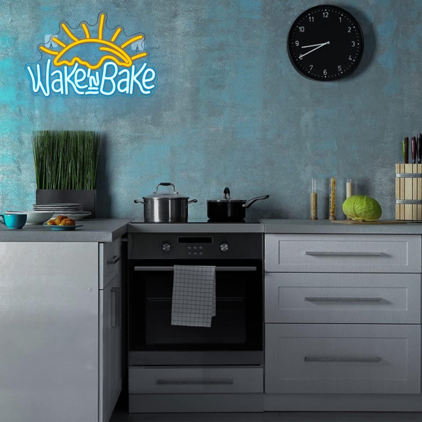 🌞 Wake and Bake Neon Sign – LED Wall Art for Kitchen, Café, and Bar - Deen neon