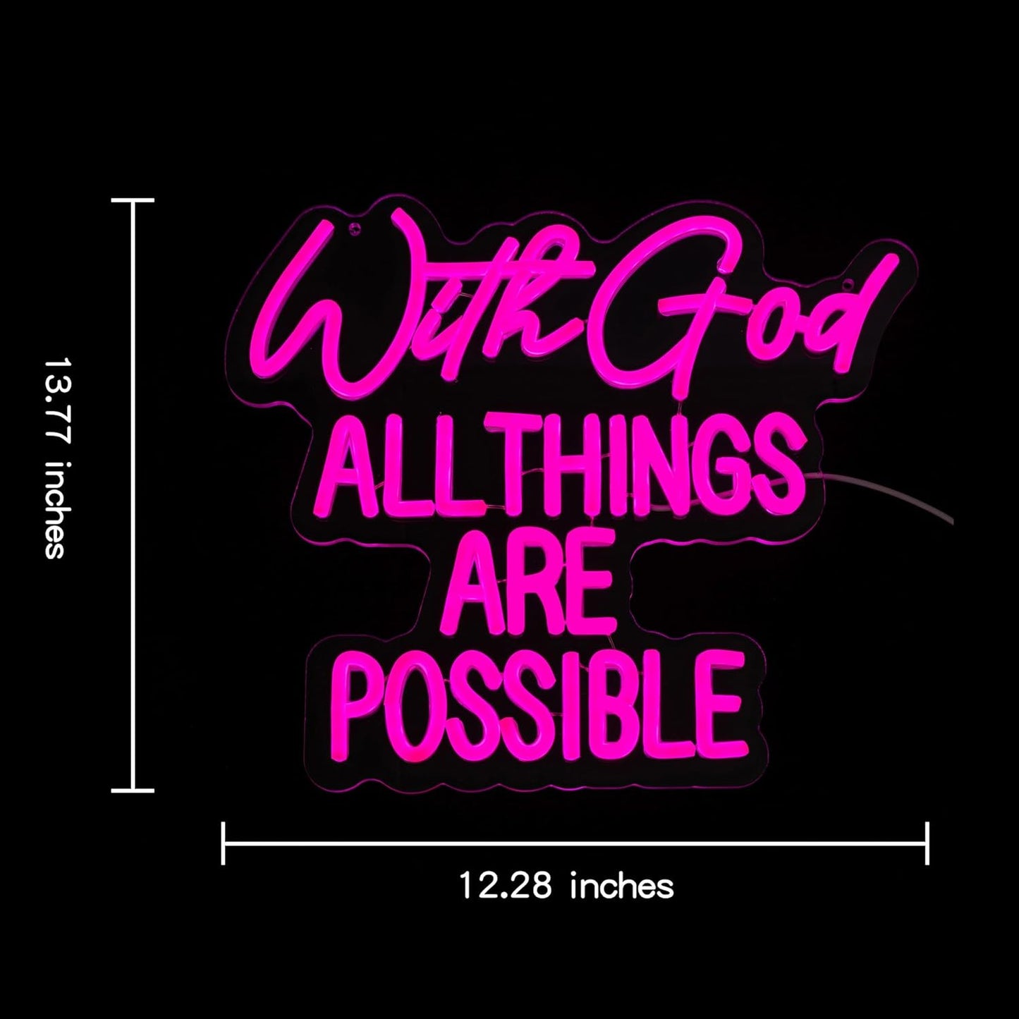 With God All Things Are Possible LED neon sign wall decor for Christians