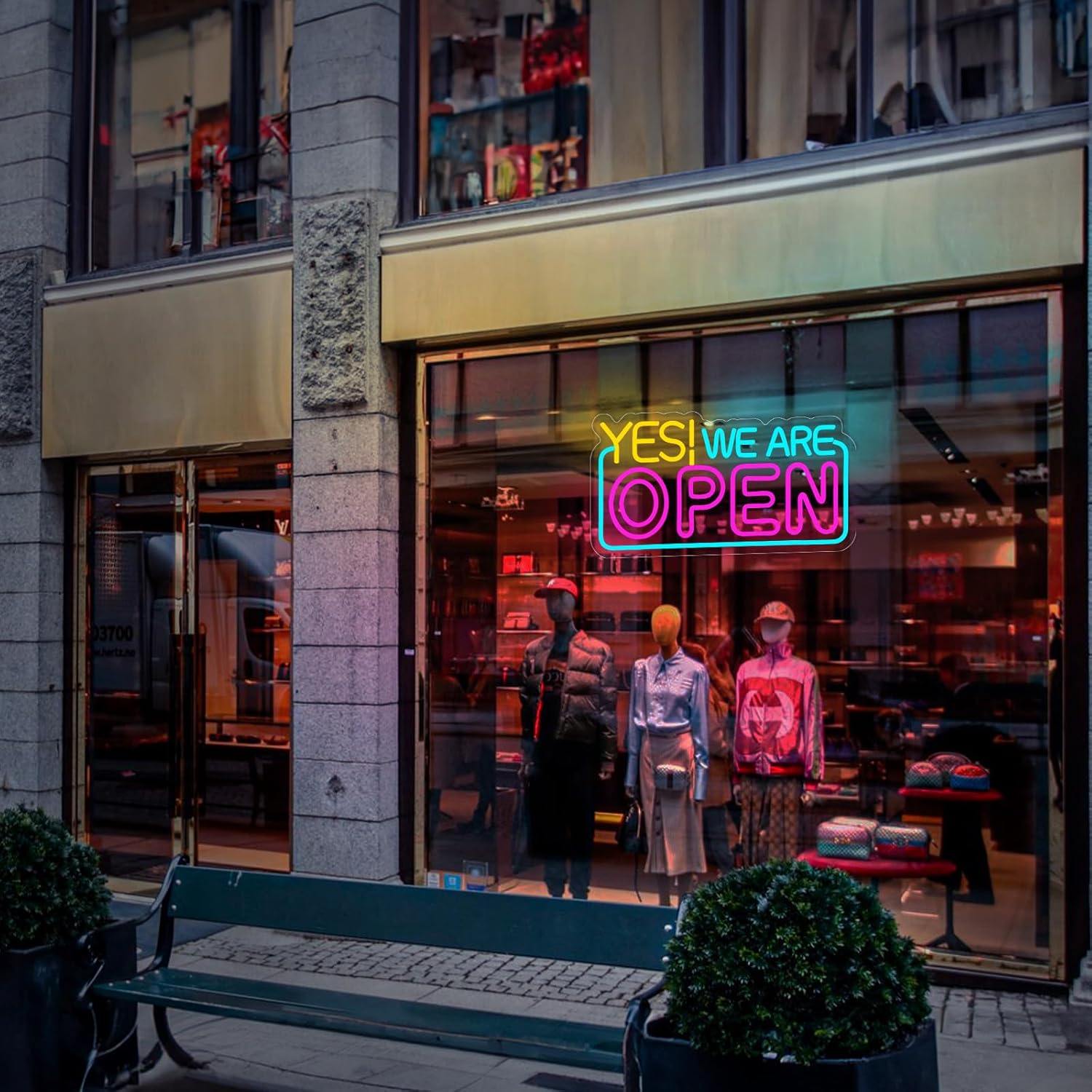 Yes! We Are Open neon sign – LED business shop sign for restaurants, coffee shops, bars, and retail stores