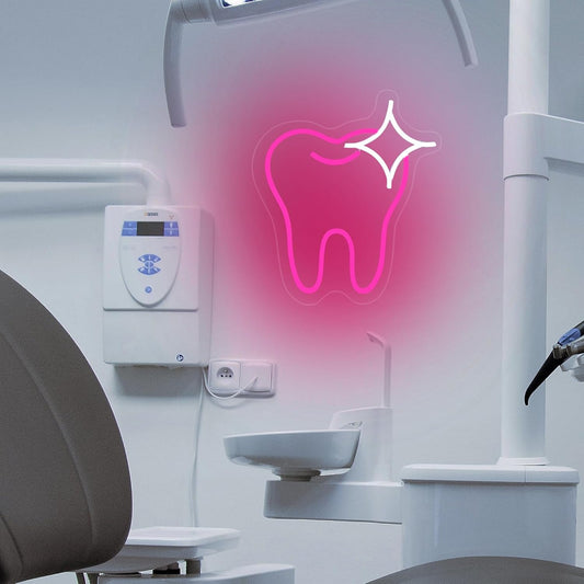 🦷 Add Personality to Your Dental Space with a Pink Tooth Neon Sign