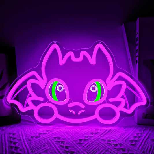 Why Everyone Is Obsessed with This Cute Purple Bat Neon Sign