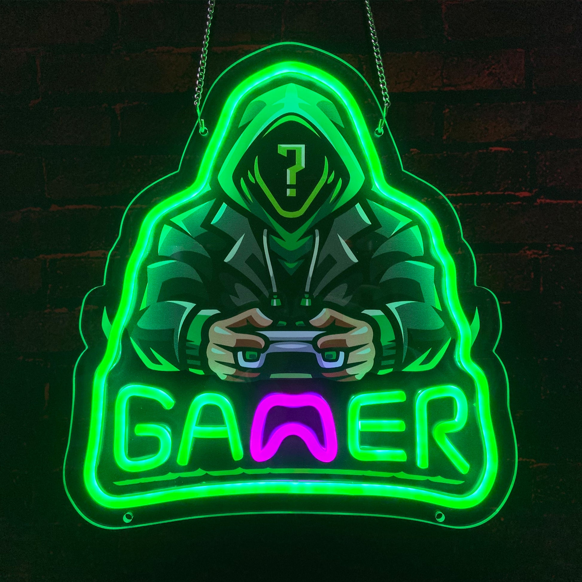 Gamer green Neon Sign for Wall Decor,Kids USB Powered Basketball Led Sign, Reusable Basketball Light Up Sign for Boys and Girls, Light Up Sign for Bedroom and Livingroom - Deen neon