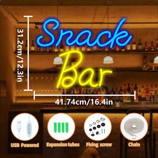 Snack bar Neon Signs for Wall Decor, Barber Neon Lights Led Business Signs Suitable for Hair Salon Barber Art Decor Gift for Family, Friends and Boys, 16.73 * 10.4In - Deen neon