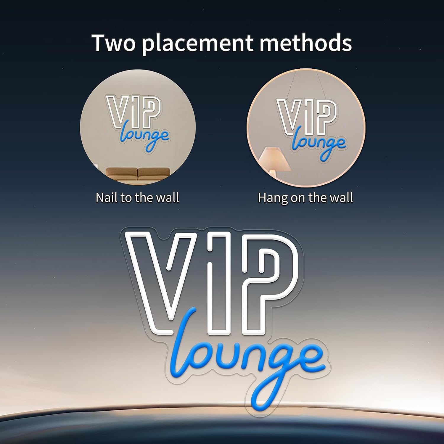 VIP Lounge Neon Signs for Wall Decor, VIP Neon Lights Signs for Room Decor, Led Light Up Sign with USB Powered for Bar, Hotel, Cafe, VIP Room, Home Decoration - Deen neon