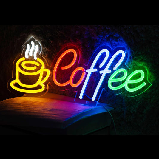 Neon Signs for Wall Decor, Coffee-1LIGHT Neon Lights for Wall Led Business Signs Suitable for Man Cave Bar Pub Restaurant Christmas Gift Art, 17.5 * 21In - Deen neon