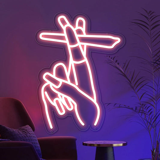 Finger Neon Sign for Wall Decor Man Cave Bar Home Art Neon Light LED Neon Lights Signs with Dimmer for Bedroom Office Hotel Pub Cafe Recreation Room Sign - Deen neon