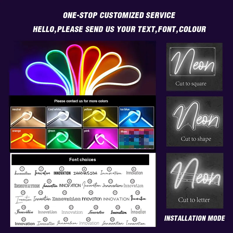 【Customized products,contact us】Customized acrylic LED neon wall-mounted decorative electronic display screen by manufacturer, used for commercial advertising. - Deen neon