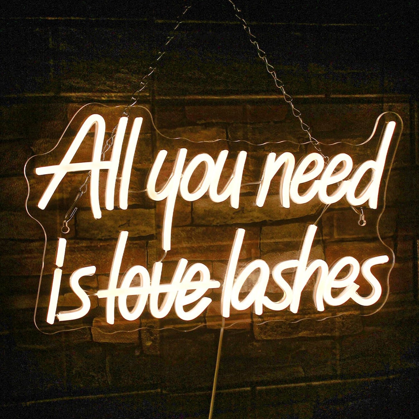 All You Need is Love Lashes Neon Sign - LED Light for Eyelash Salon & Beauty Decor - Deen neon