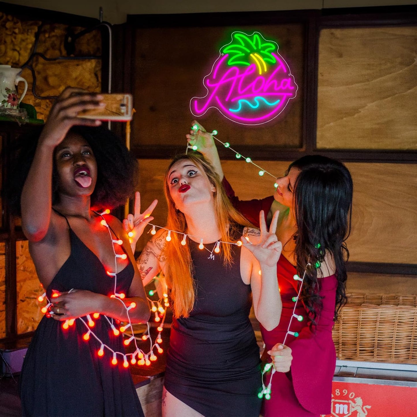 ALOHA LED Neon Sign - Tropical Beach Vibes Wall Decor - Deen neon