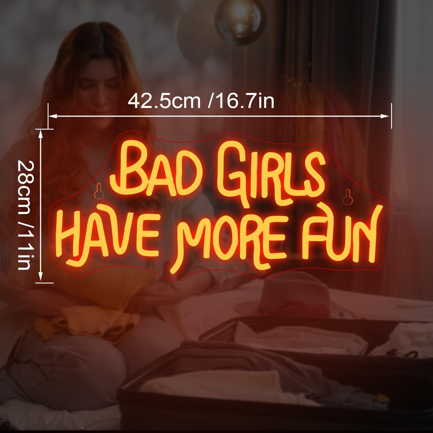 Bad Girls Have More Fun LED Neon Sign on acrylic backing – sassy wall decor