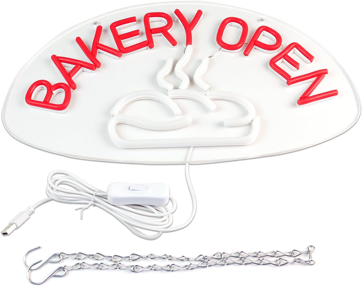 Bakery Open Neon Sign – LED Light with Bread Design for Bakery & Kitchen Decor - Deen neon