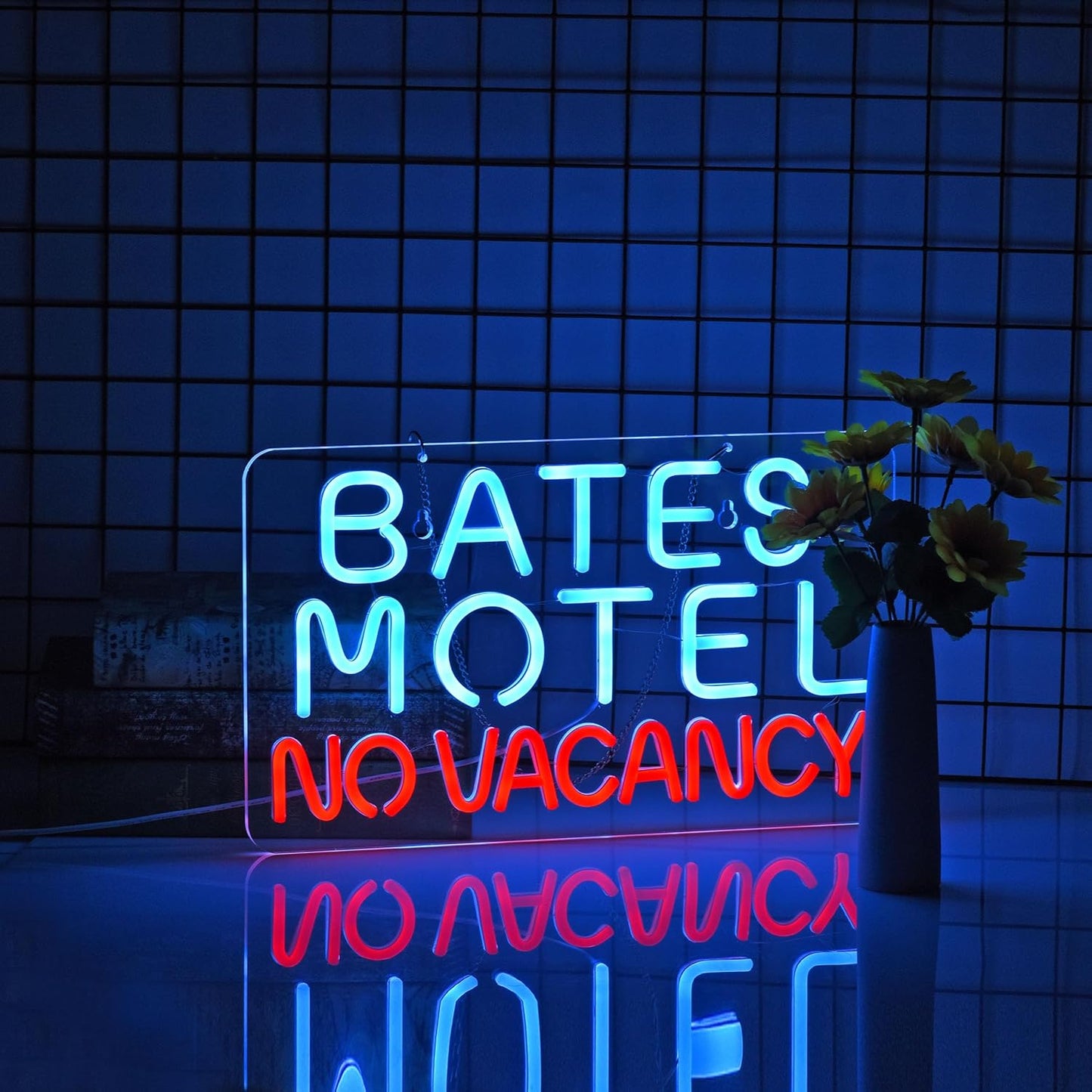 Bates Motel Neon Sign – No Vacancy Horror LED Light for Wall or Bar Decor