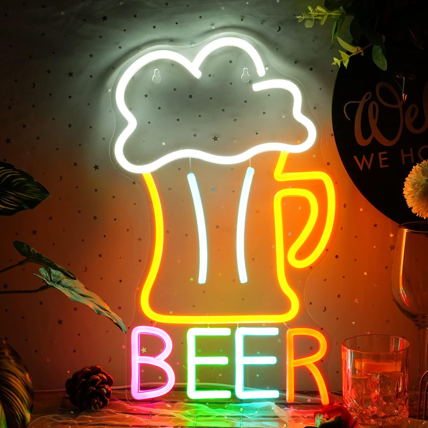 Beer Neon Sign - LED Bar Light for Beer Lovers, Pub & Man Cave Decor - Deen neon