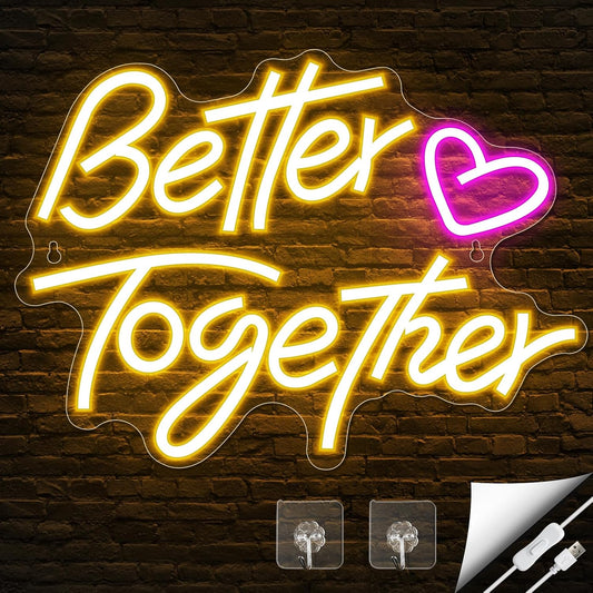 Better Together Neon Sign - LED Wall Light for Weddings & Home Decor
