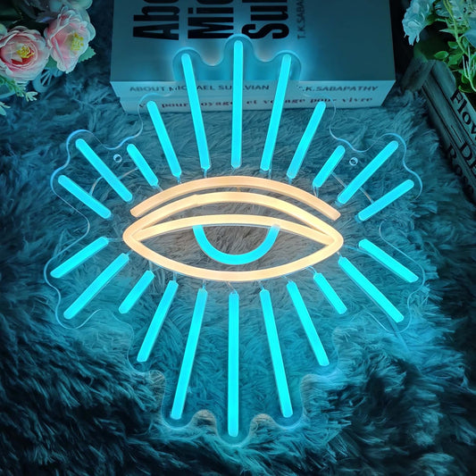 All Seeing Eye Neon Sign - LED Wall Light for Aesthetic Room & Spiritual Decor - Deen neon