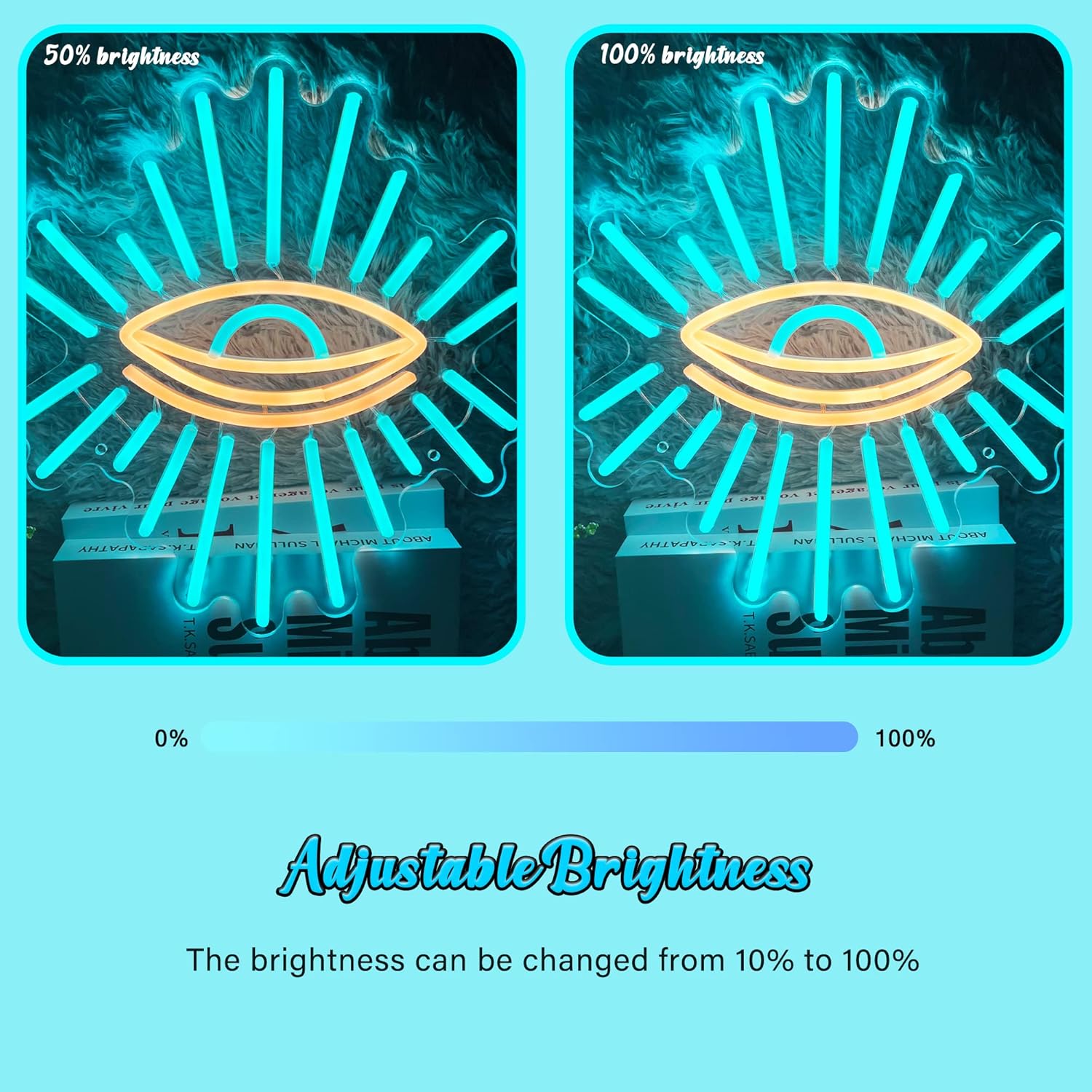 All Seeing Eye Neon Sign - LED Wall Light for Aesthetic Room & Spiritual Decor - Deen neon