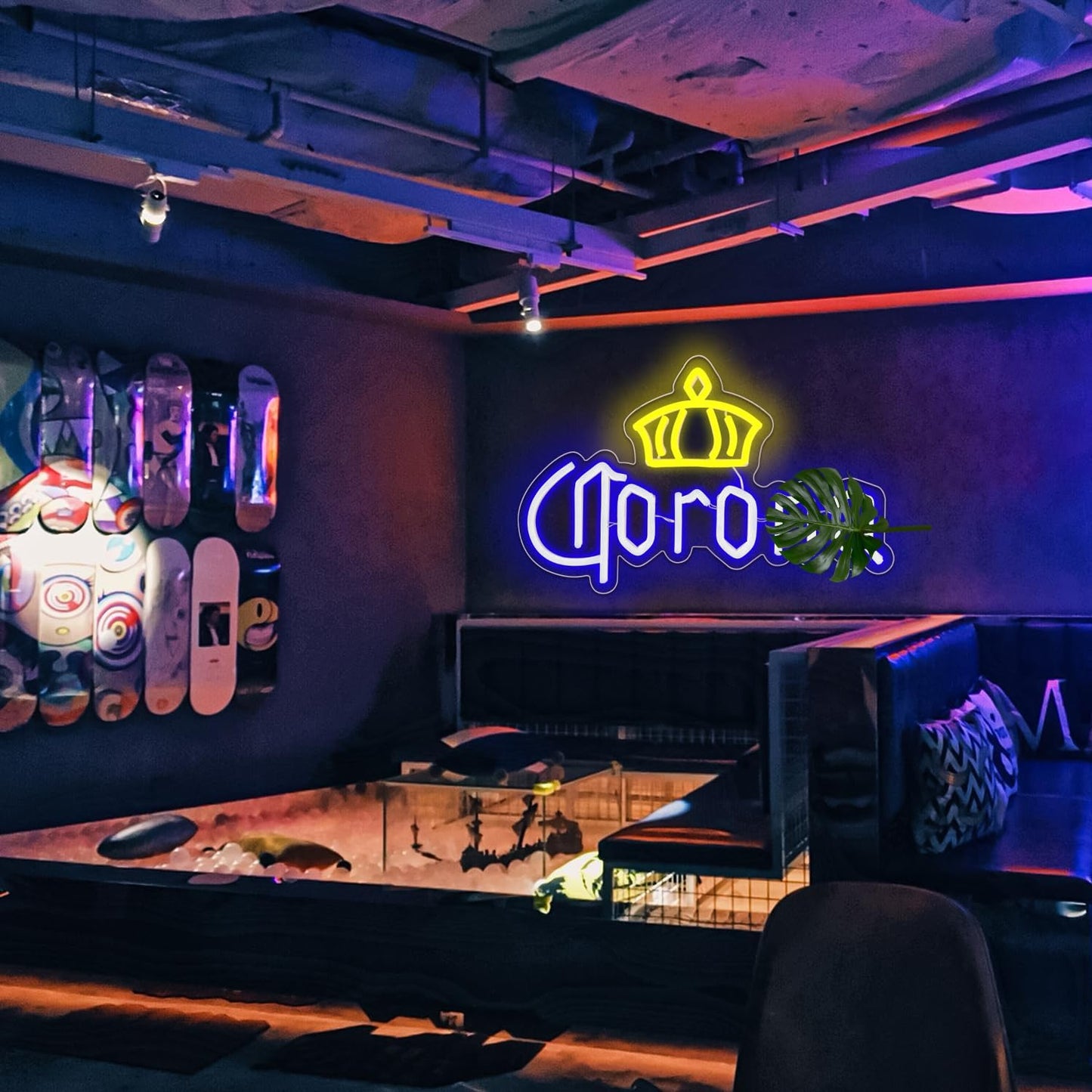 Blue Crown Beer Neon Sign – LED Bar Light for Home, Pub & Party Décor - Deen neon