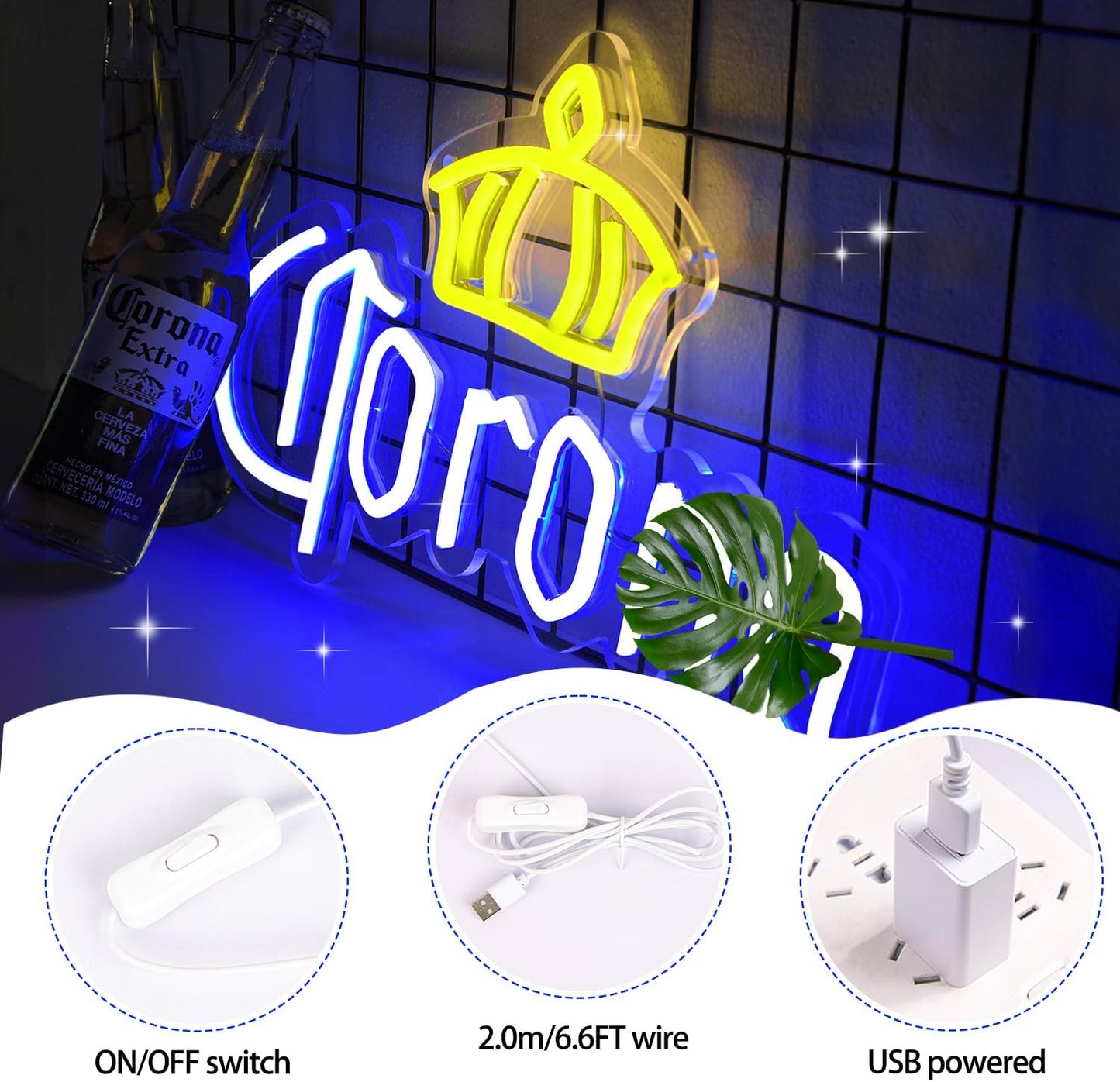 Blue Crown Beer Neon Sign – LED Bar Light for Home, Pub & Party Décor - Deen neon