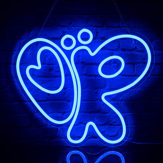 Blue Snail Neon Sign - OK Hand Gesture LED Wall Light for Bedroom & Cafe Decor - Deen neon