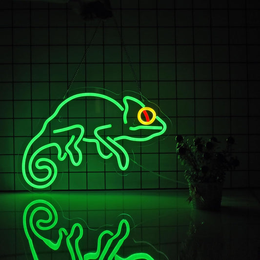 Chameleon Neon Sign – Colorful LED Wall Light for Home or Bar