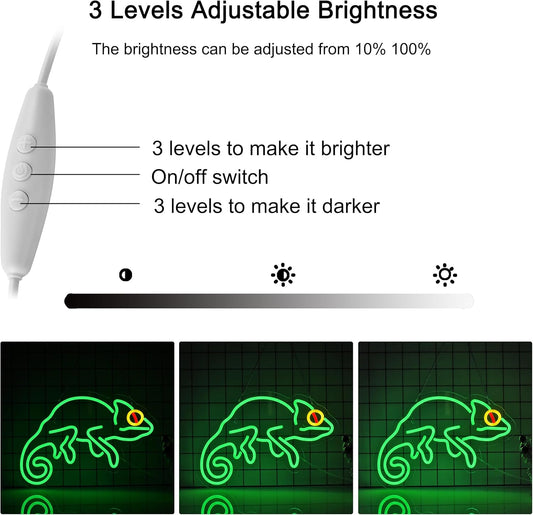 Chameleon Neon Sign – Colorful LED Wall Light for Home or Bar