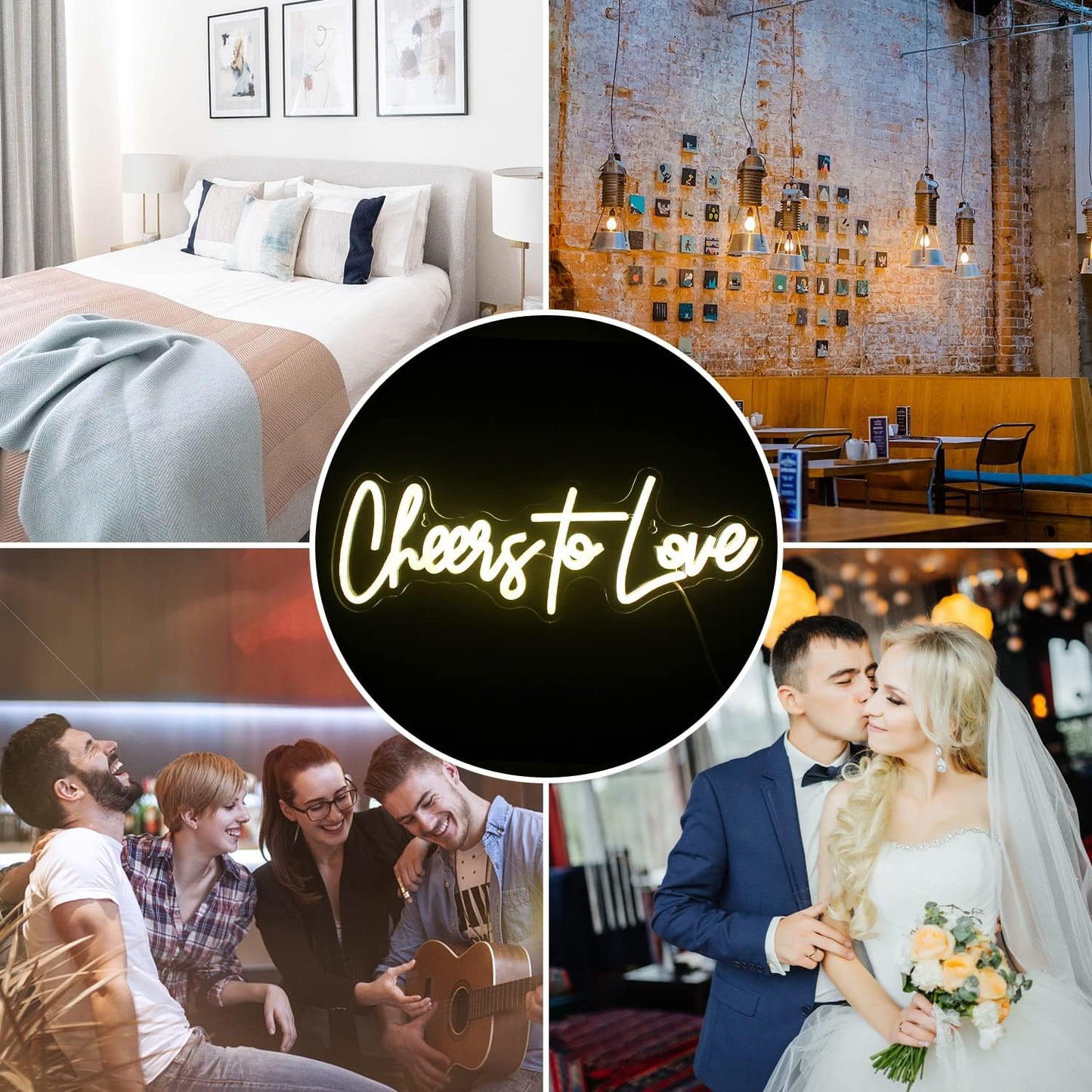 Cheer to Love Neon Sign – Romantic LED Wall Light for Bar, Wedding & Home Decor - Deen neon