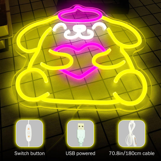 Cinnamoroll Inspired Cute Neon Sign – Adorable LED Wall Light for Bedroom or Anime Lover Gift