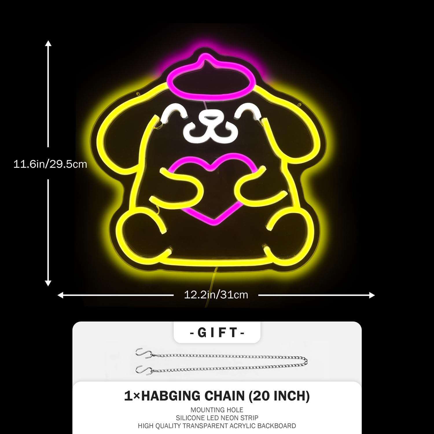 Cinnamoroll Inspired Cute Neon Sign – Adorable LED Wall Light for Bedroom or Anime Lover Gift