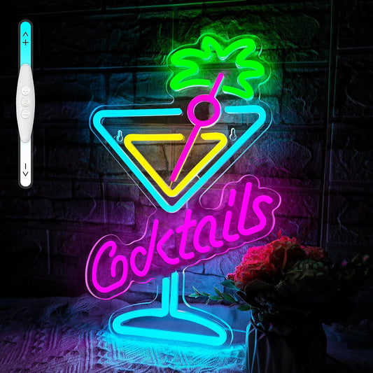 Cocktail Neon Sign – LED Colorful Wall Light for Bar, Party, or Home Decor