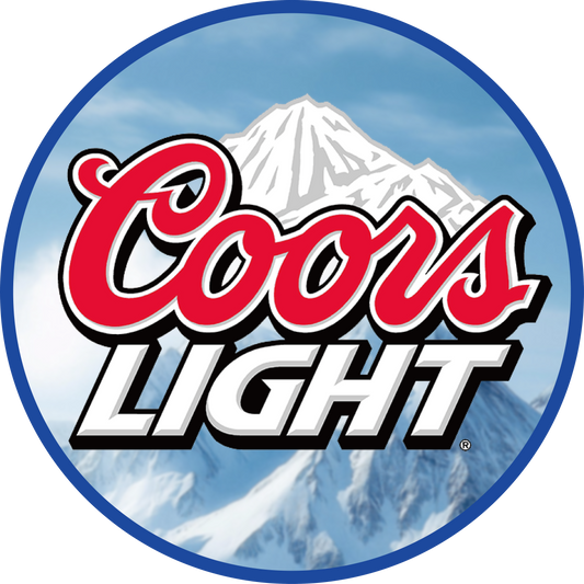 Coors Light round LED neon sign for home bar and man cave wall décor