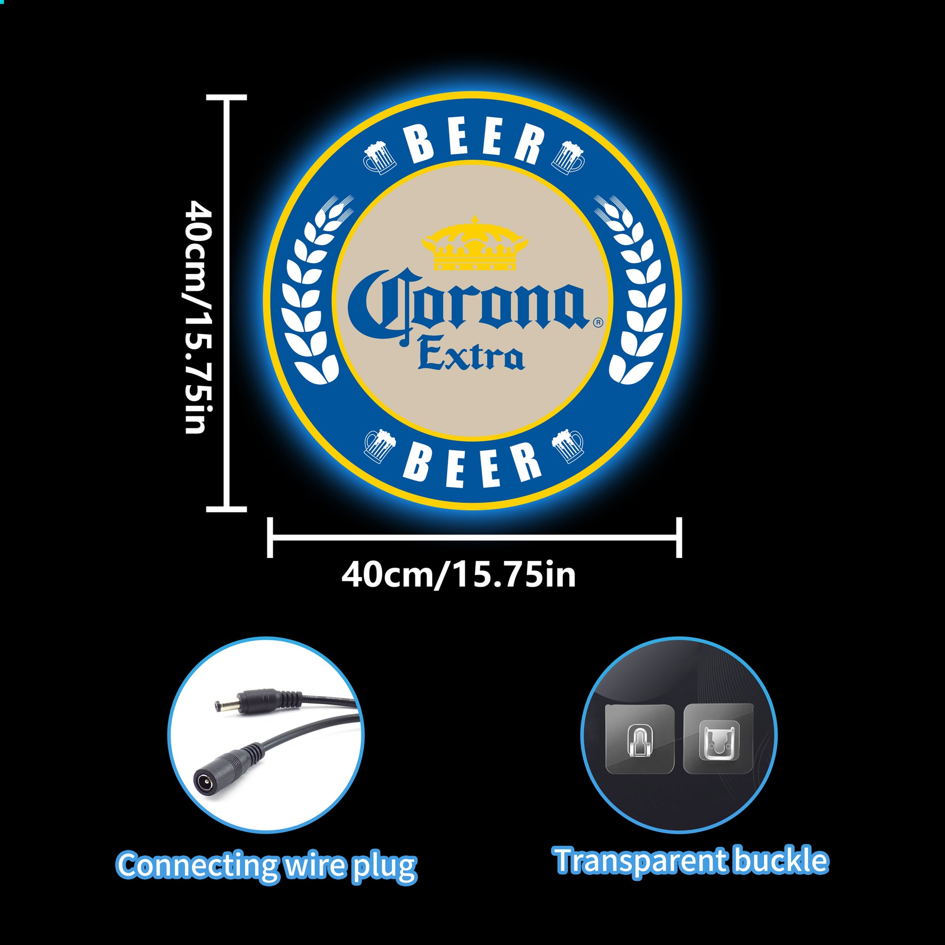 Corona Extra round LED neon sign wall light for bar and home décor