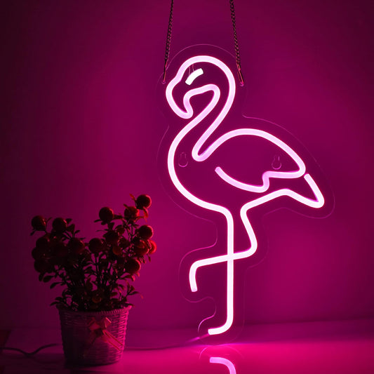 Elegant Crane Bird Neon Sign for Home and Yoga Studio Wall Decor