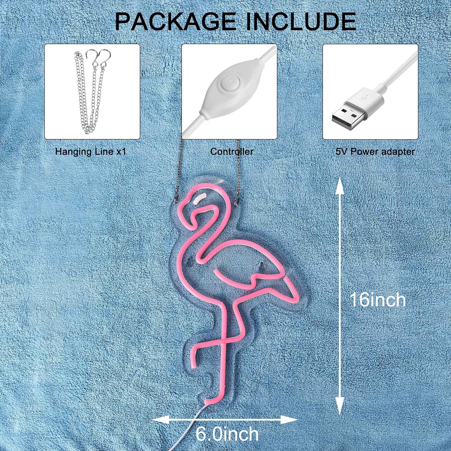 Elegant Crane Bird Neon Sign for Home and Yoga Studio Wall Decor