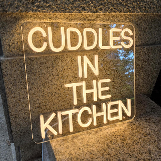 Cuddles in the Kitchen Neon Sign – Romantic LED Light for Cozy Home Vibes