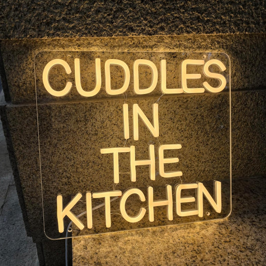 Cuddles in the Kitchen Neon Sign – Romantic LED Light for Cozy Home Vibes
