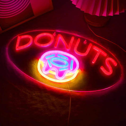 Donuts Neon Sign – LED Light for Kitchen, Bakery & Dessert Shop Decor - Deen neon