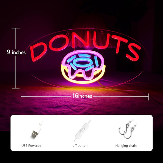 Donuts Neon Sign – LED Light for Kitchen, Bakery & Dessert Shop Decor - Deen neon