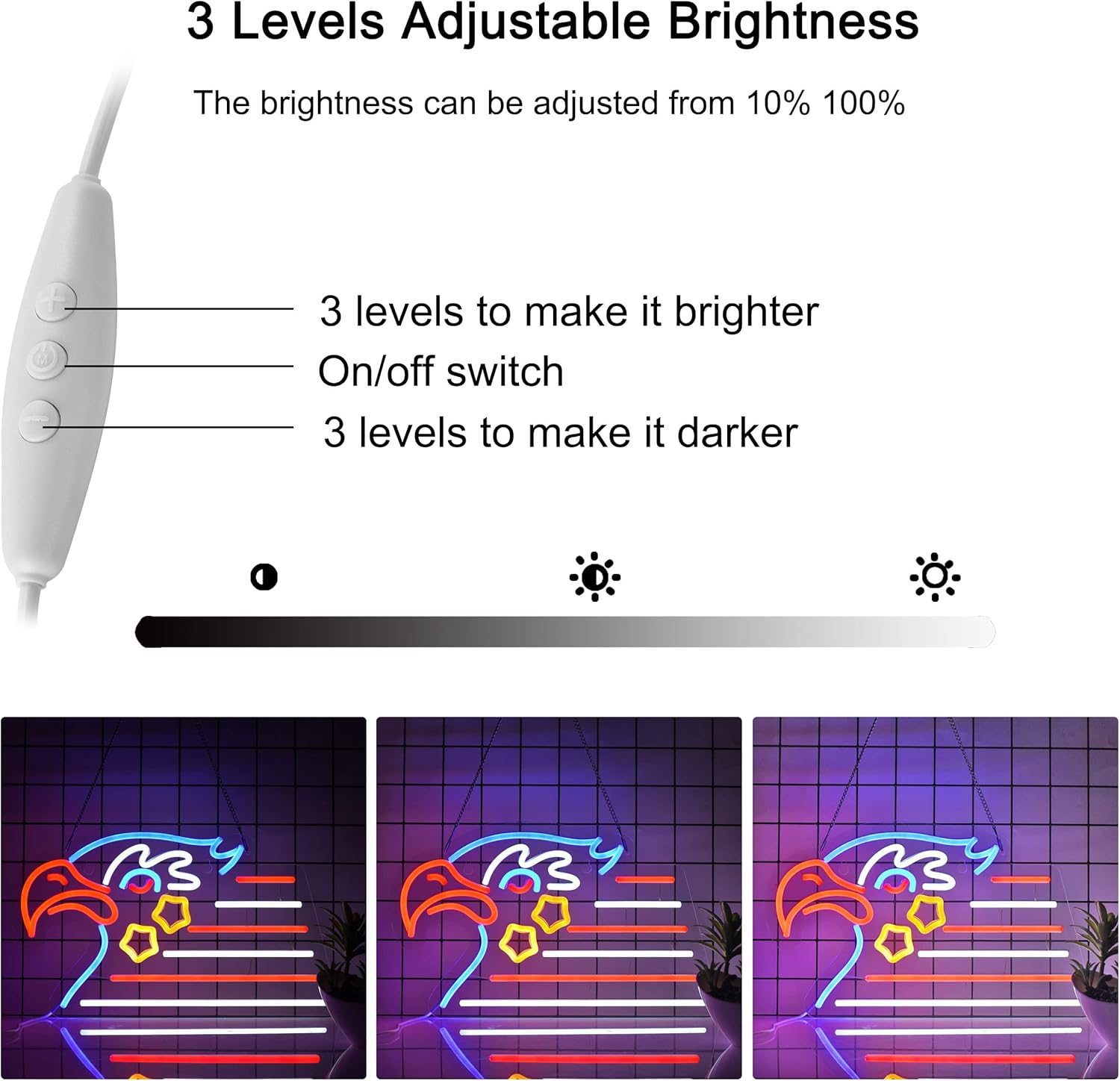 Eagle Neon Sign – LED Light for Patriotic Home, Office & Event Decor - Deen neon