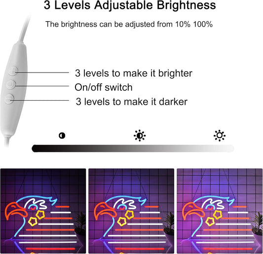 Eagle Neon Sign – LED Light for Patriotic Home, Office & Event Decor - Deen neon