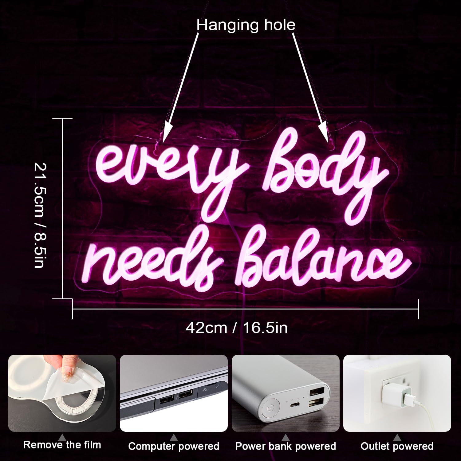 Everybody Needs Balance neon sign wall decor