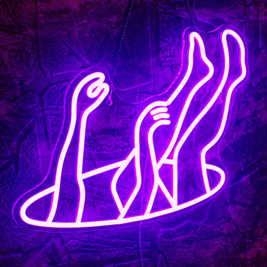 Falling Into Hole Neon Sign - Purple LED Wall Light for Modern Art & Aesthetic Decor - Deen neon