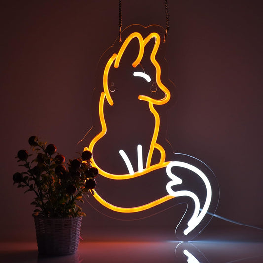 Fox Neon Sign – Cute LED Wall Light for Bedroom, Living Room & Game Room Decor - Deen neon