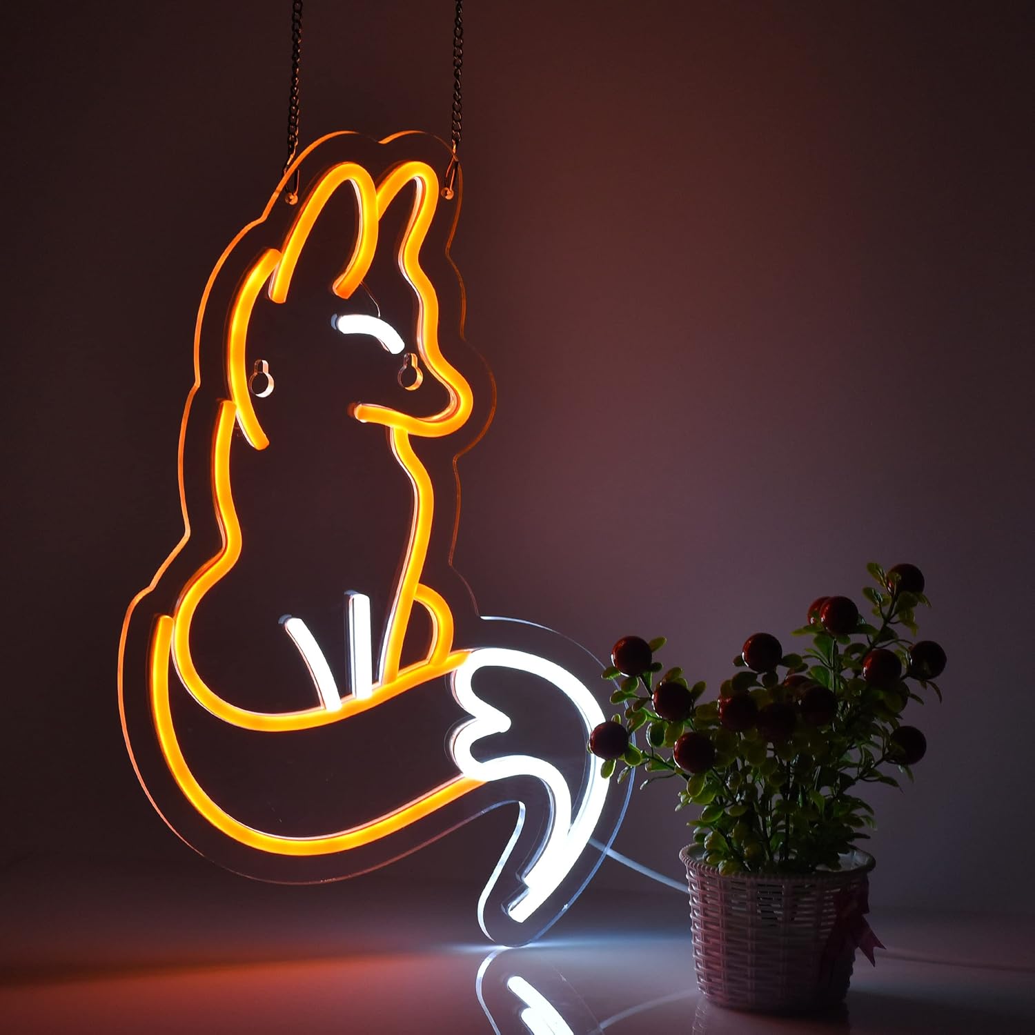 Fox Neon Sign – Cute LED Wall Light for Bedroom, Living Room & Game Room Decor - Deen neon