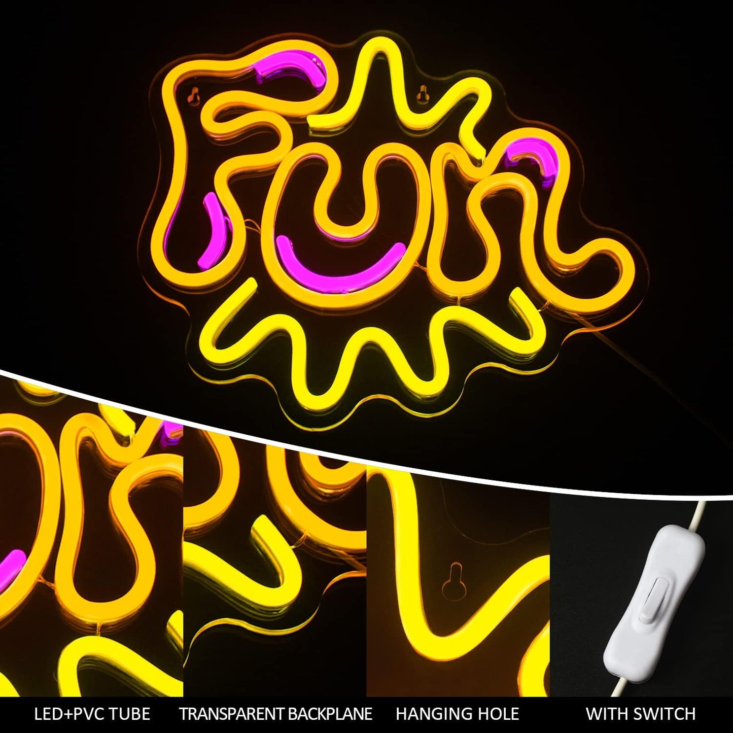 FUN Neon Sign - LED Wall Light for Party, Bar & Game Room Decor - Deen neon