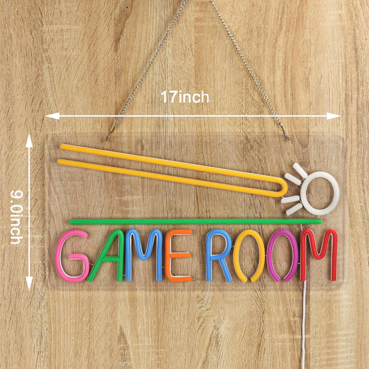 Game Room" Neon Sign – LED Wall Light with Billiards Pool Cue Design for Man Cave & Bar Decor - Deen neon