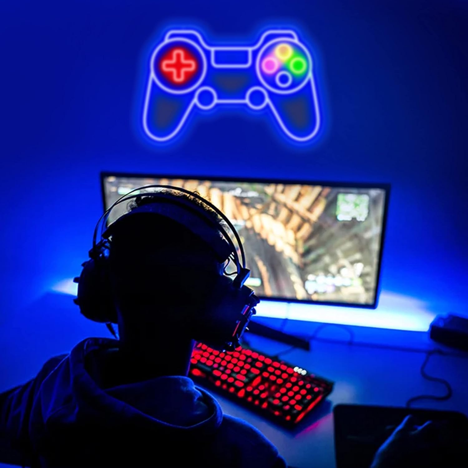 Gaming Controller Neon Sign - LED Wall Light for Game Rooms & Streamers - Deen neon
